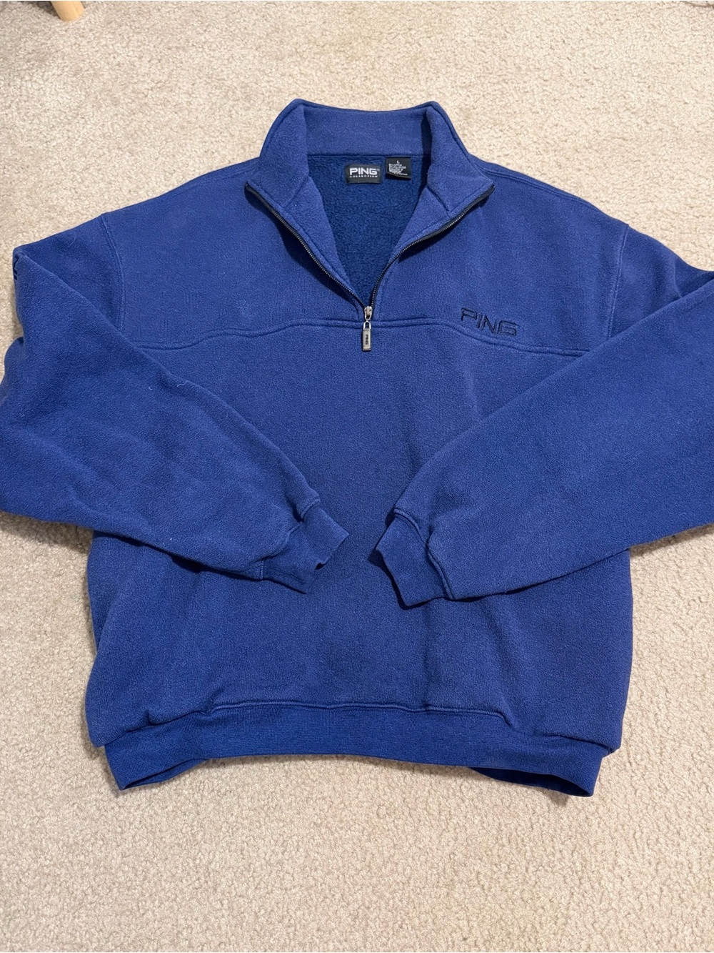 PING Men’s Royal Blue Half-Zip Fleece Sweatshirt